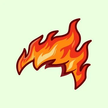 Hot Fire Flame Illustration. Red and Orange Burning Heat Stock Illustration