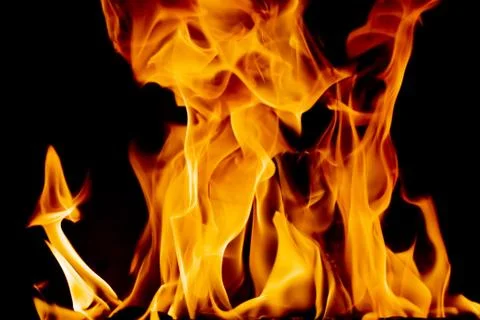 Hot fire flames - abstract background and texture concept Stock Photos