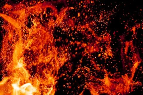 Hot fire flames - abstract background and texture concept 写真素材