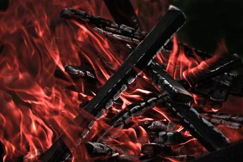 Hot fire flames - abstract background and texture concept 스톡 사진