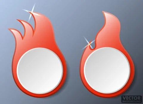 Hot Fire Flames Vector Banners Set Stock-Illustration