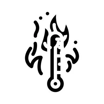 Hot fire glyph icon vector illustration Illustrazione stock