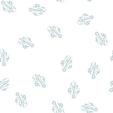 Hot fire glyph vector seamless pattern Stockillustratie