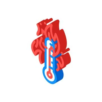 Hot fire isometric icon vector illustration イラスト素材