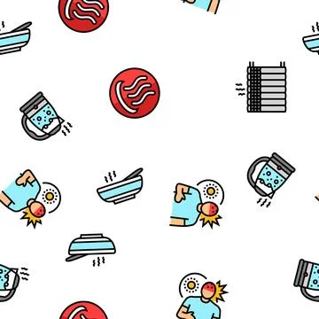 Hot fire lable flame tag vector seamless pattern 스톡 일러스트