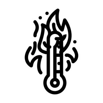 Hot fire line icon vector illustration Illustrazione stock