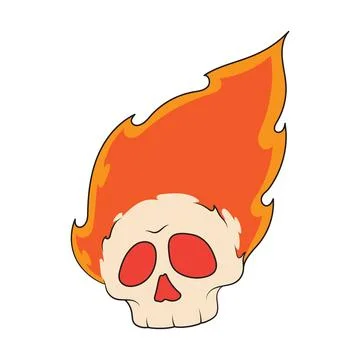 Hot fire skull Stock Illustration