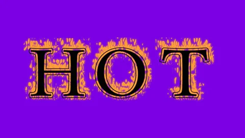 Hot fire text effect violet background Stock Footage 136245458