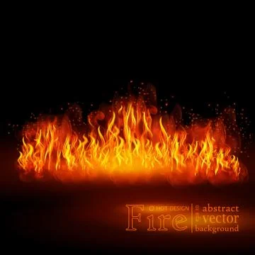 Hot fire. Vector realistic elements set for design Stock Illustration