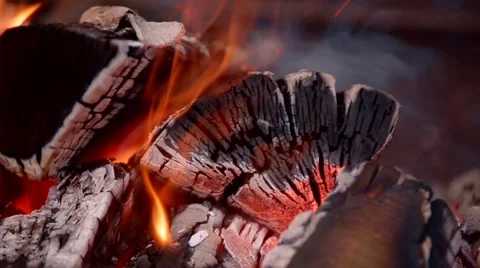 Hot fire wood Stock Footage 65409695