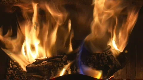 Hot fireplace Stock Footage