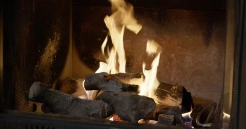 Hot Fireplace Stock Footage 297135990