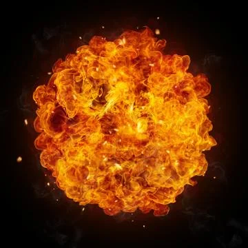 Hot fires flames in round shape Stock Illustration