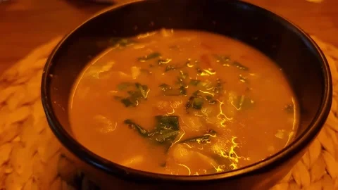 The hot fish and vegetable soup Stock Footage 209622170
