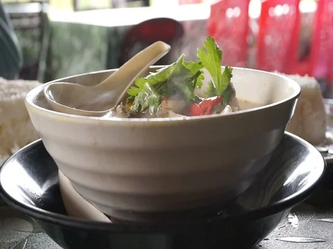 Hot fish soup  Stock Footage 116104459