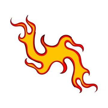 Hot flame decal cartoon vector illustration Stock Illustration
