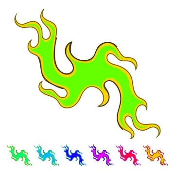 Hot flame decal vector cartoon graphic Stock Illustration