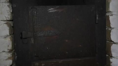 Hot flame of fire in oven Vídeo Stock 67811958