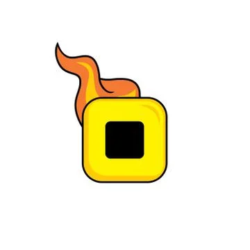 Hot flame icon button theme vector art Stock Illustration