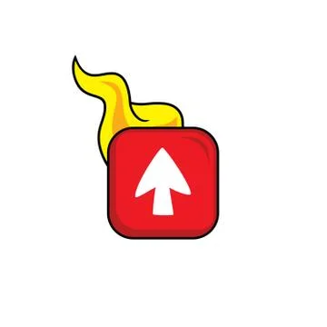 Hot flame icon button theme vector art Stock-Illustration