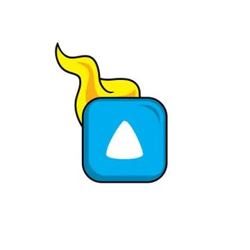 Hot flame icon button theme vector art Stock-Illustration
