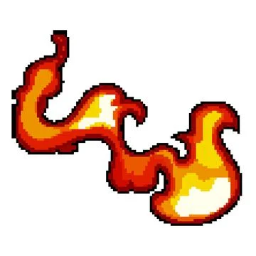 Hot flame pixel art vector illustration Illustrazione stock