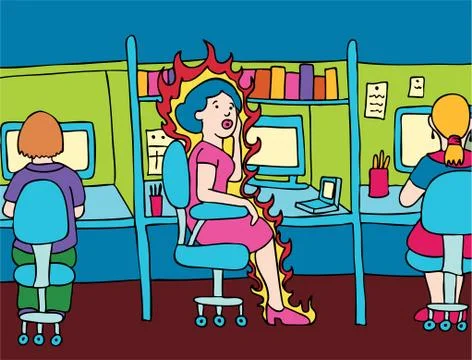 Hot flash - work Stock Illustration