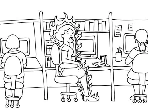 Hot flash - work Stock Illustration