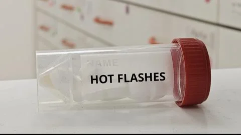 HOT FLASHES treatment tablets for reduce sudden heat sensation and sweating i Stock-Fotos