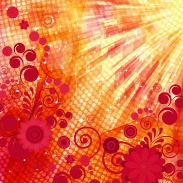 Hot floral background. vector. Stock Illustration