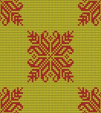 Hot flower knitting pattern Stock Illustration