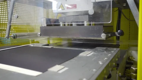 Hot Foil Stamp Machine Printing Industry Action Stamping Cover Page Stock Footage 94985103