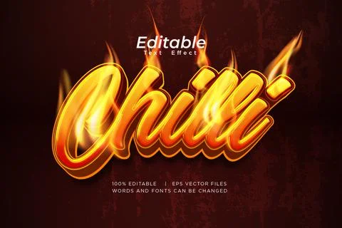 Hot food 3d vector editable text effect Stock Illustration