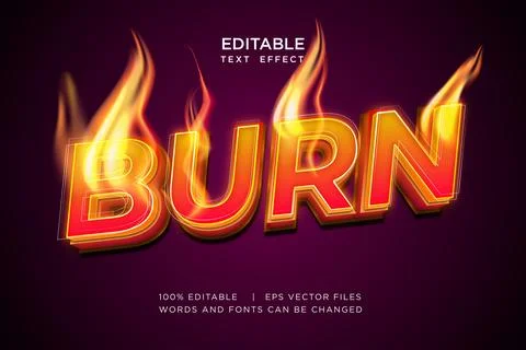 Hot food 3d vector editable text effect Stock Illustration