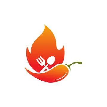 Hot Food Logo Design Vector Template Stock Illustration