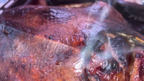 Hot freshly cooked goose Video stock 221637127