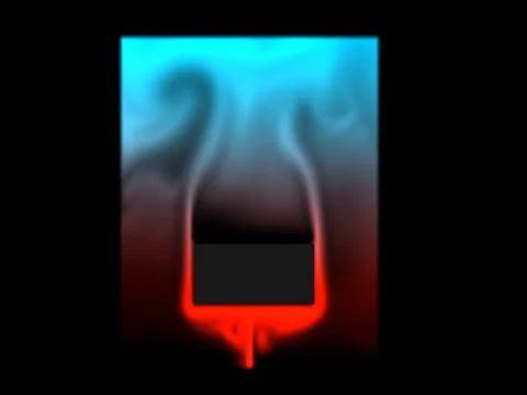 Hot gas rising up, collides with object Stock-Footage 73704903