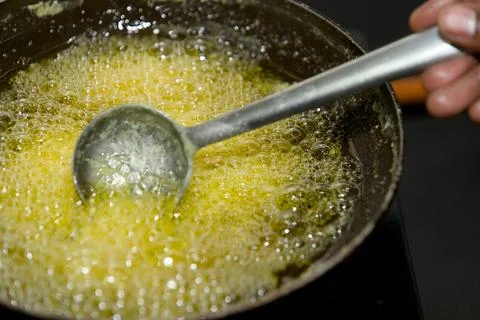 Hot Ghee Bubbles Stock Photos