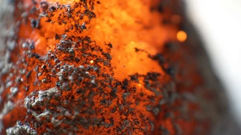 Hot glowing ash, incense burning macro, ash coal texture detail Stock Footage 127442276