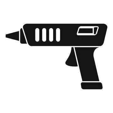 Hot glue gun working process icon style Stock Illustration