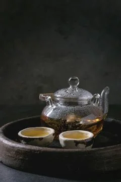 Hot green tea Stock Photos