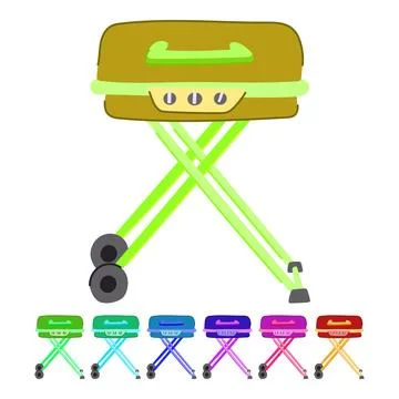 Hot grill bbq vector cartoon graphic Stock Illustration
