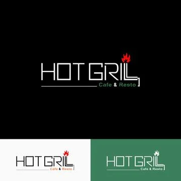 Hot Grill Logo Stock Illustration