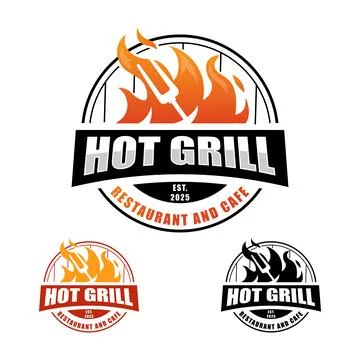 Hot Grill Logo Stock Illustration