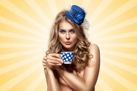 Hot in hat. Stock Photos