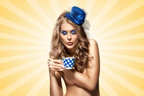 Hot in hat. Stock Photos