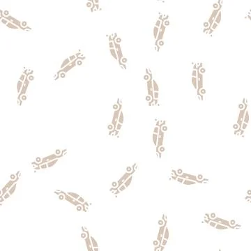 Hot hatch car glyph vector seamless pattern Stock Illustration