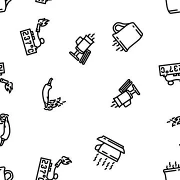 Hot heat cold fire vector seamless pattern Stock Illustration
