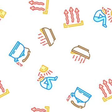 Hot heat cold fire vector seamless pattern Illustrazione stock