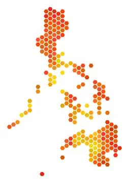 Hot Hexagon Philippines Map Stock Illustration